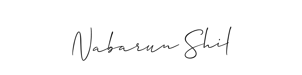 Make a short Nabarun Shil signature style. Manage your documents anywhere anytime using Allison_Script. Create and add eSignatures, submit forms, share and send files easily. Nabarun Shil signature style 2 images and pictures png