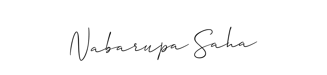 Also You can easily find your signature by using the search form. We will create Nabarupa Saha name handwritten signature images for you free of cost using Allison_Script sign style. Nabarupa Saha signature style 2 images and pictures png