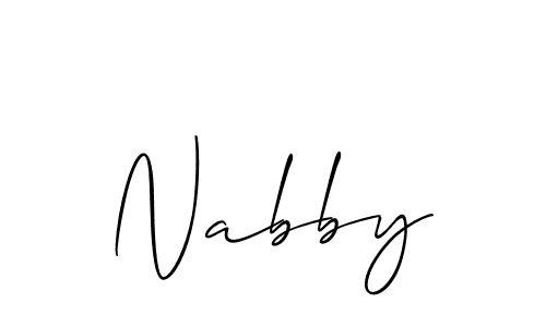 Make a beautiful signature design for name Nabby. With this signature (Allison_Script) style, you can create a handwritten signature for free. Nabby signature style 2 images and pictures png