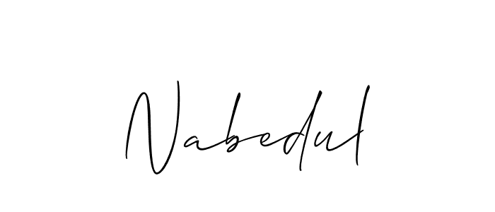 if you are searching for the best signature style for your name Nabedul. so please give up your signature search. here we have designed multiple signature styles  using Allison_Script. Nabedul signature style 2 images and pictures png