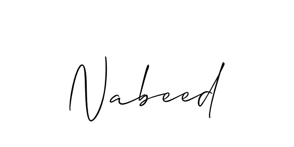 Also we have Nabeed name is the best signature style. Create professional handwritten signature collection using Allison_Script autograph style. Nabeed signature style 2 images and pictures png