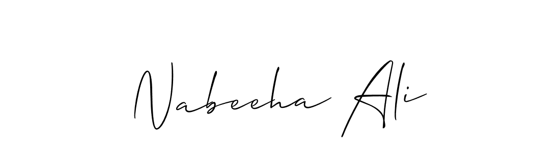 You should practise on your own different ways (Allison_Script) to write your name (Nabeeha Ali) in signature. don't let someone else do it for you. Nabeeha Ali signature style 2 images and pictures png