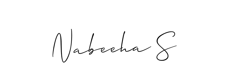 Similarly Allison_Script is the best handwritten signature design. Signature creator online .You can use it as an online autograph creator for name Nabeeha S. Nabeeha S signature style 2 images and pictures png