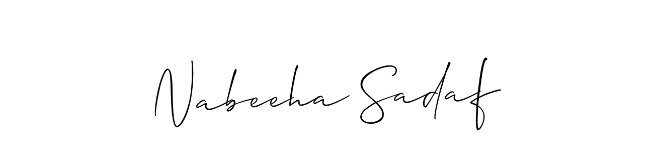 You should practise on your own different ways (Allison_Script) to write your name (Nabeeha Sadaf) in signature. don't let someone else do it for you. Nabeeha Sadaf signature style 2 images and pictures png