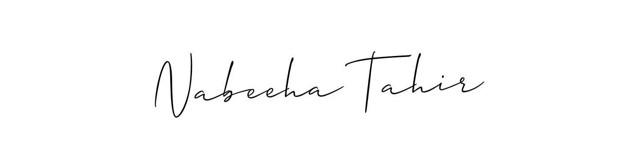 Also we have Nabeeha Tahir name is the best signature style. Create professional handwritten signature collection using Allison_Script autograph style. Nabeeha Tahir signature style 2 images and pictures png