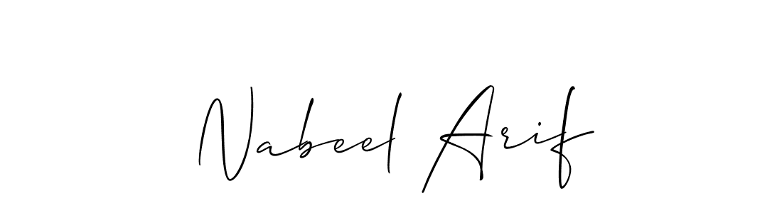 Use a signature maker to create a handwritten signature online. With this signature software, you can design (Allison_Script) your own signature for name Nabeel Arif. Nabeel Arif signature style 2 images and pictures png