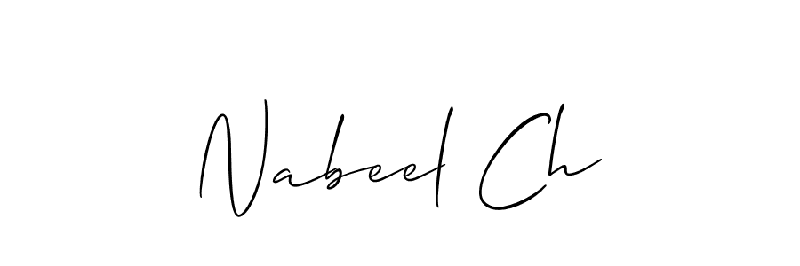 How to make Nabeel Ch name signature. Use Allison_Script style for creating short signs online. This is the latest handwritten sign. Nabeel Ch signature style 2 images and pictures png