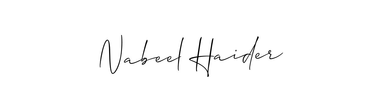 You can use this online signature creator to create a handwritten signature for the name Nabeel Haider. This is the best online autograph maker. Nabeel Haider signature style 2 images and pictures png