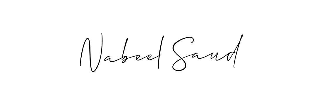 This is the best signature style for the Nabeel Saud name. Also you like these signature font (Allison_Script). Mix name signature. Nabeel Saud signature style 2 images and pictures png