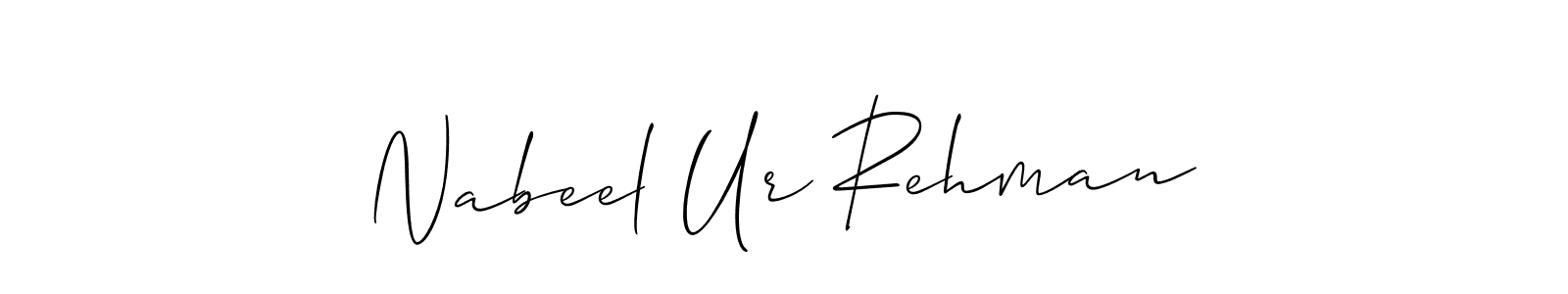 It looks lik you need a new signature style for name Nabeel Ur Rehman. Design unique handwritten (Allison_Script) signature with our free signature maker in just a few clicks. Nabeel Ur Rehman signature style 2 images and pictures png