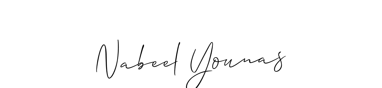 if you are searching for the best signature style for your name Nabeel Younas. so please give up your signature search. here we have designed multiple signature styles  using Allison_Script. Nabeel Younas signature style 2 images and pictures png
