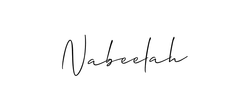 Also we have Nabeelah name is the best signature style. Create professional handwritten signature collection using Allison_Script autograph style. Nabeelah signature style 2 images and pictures png