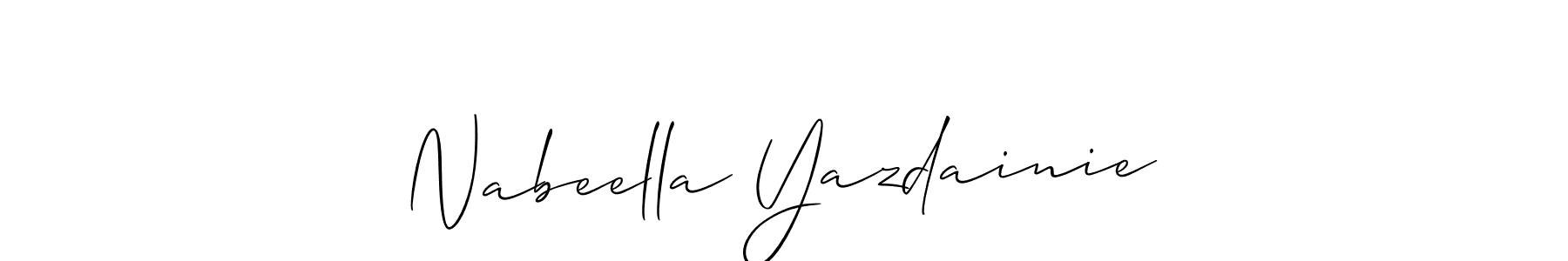Design your own signature with our free online signature maker. With this signature software, you can create a handwritten (Allison_Script) signature for name Nabeella Yazdainie. Nabeella Yazdainie signature style 2 images and pictures png