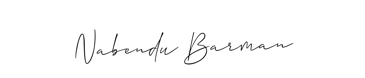 It looks lik you need a new signature style for name Nabendu Barman. Design unique handwritten (Allison_Script) signature with our free signature maker in just a few clicks. Nabendu Barman signature style 2 images and pictures png