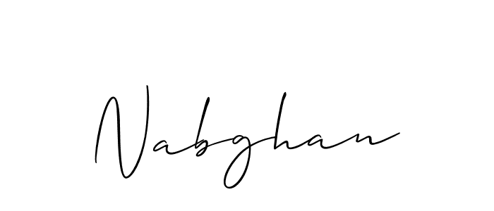 Make a beautiful signature design for name Nabghan. With this signature (Allison_Script) style, you can create a handwritten signature for free. Nabghan signature style 2 images and pictures png