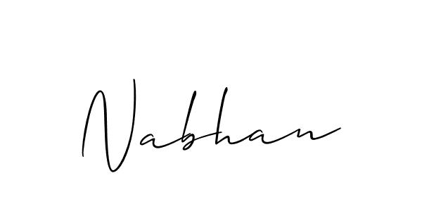 Also we have Nabhan name is the best signature style. Create professional handwritten signature collection using Allison_Script autograph style. Nabhan signature style 2 images and pictures png