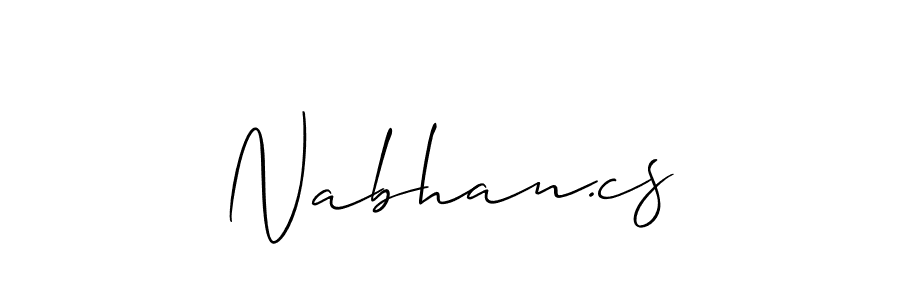 How to make Nabhan.cs signature? Allison_Script is a professional autograph style. Create handwritten signature for Nabhan.cs name. Nabhan.cs signature style 2 images and pictures png