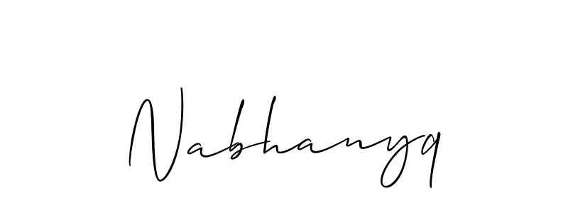 You should practise on your own different ways (Allison_Script) to write your name (Nabhanyq) in signature. don't let someone else do it for you. Nabhanyq signature style 2 images and pictures png