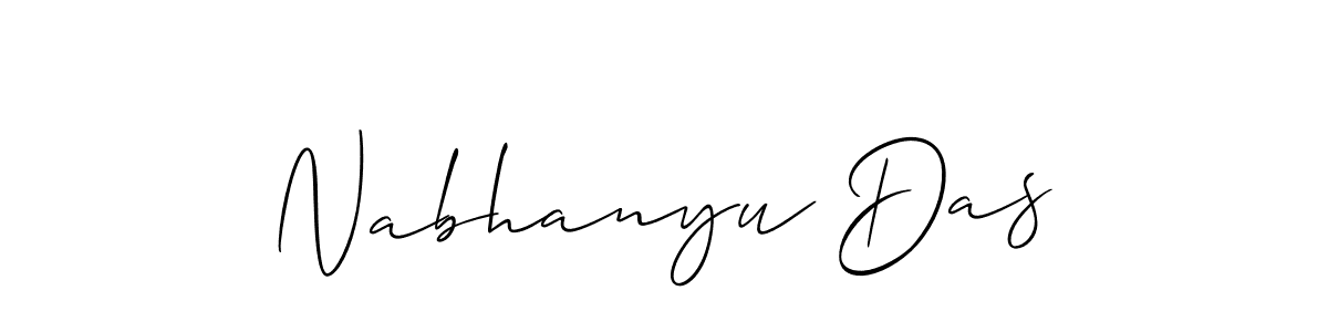 Design your own signature with our free online signature maker. With this signature software, you can create a handwritten (Allison_Script) signature for name Nabhanyu Das. Nabhanyu Das signature style 2 images and pictures png