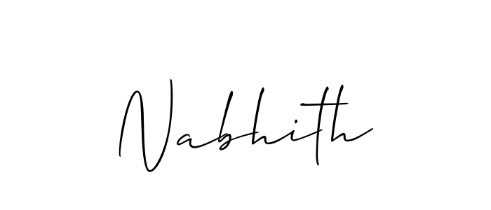 Design your own signature with our free online signature maker. With this signature software, you can create a handwritten (Allison_Script) signature for name Nabhith. Nabhith signature style 2 images and pictures png