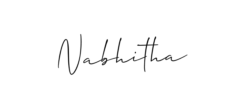 Use a signature maker to create a handwritten signature online. With this signature software, you can design (Allison_Script) your own signature for name Nabhitha. Nabhitha signature style 2 images and pictures png