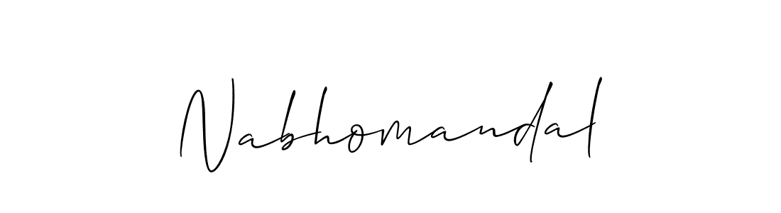 The best way (Allison_Script) to make a short signature is to pick only two or three words in your name. The name Nabhomandal include a total of six letters. For converting this name. Nabhomandal signature style 2 images and pictures png