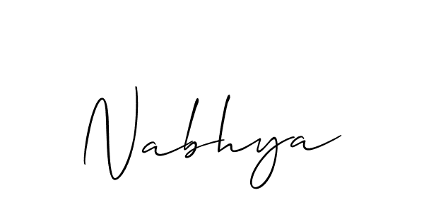 Design your own signature with our free online signature maker. With this signature software, you can create a handwritten (Allison_Script) signature for name Nabhya. Nabhya signature style 2 images and pictures png