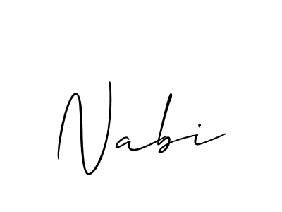 The best way (Allison_Script) to make a short signature is to pick only two or three words in your name. The name Nabi include a total of six letters. For converting this name. Nabi signature style 2 images and pictures png