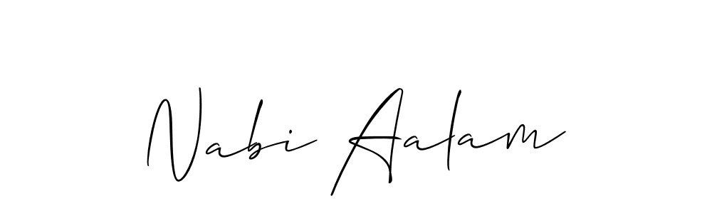 How to make Nabi Aalam name signature. Use Allison_Script style for creating short signs online. This is the latest handwritten sign. Nabi Aalam signature style 2 images and pictures png