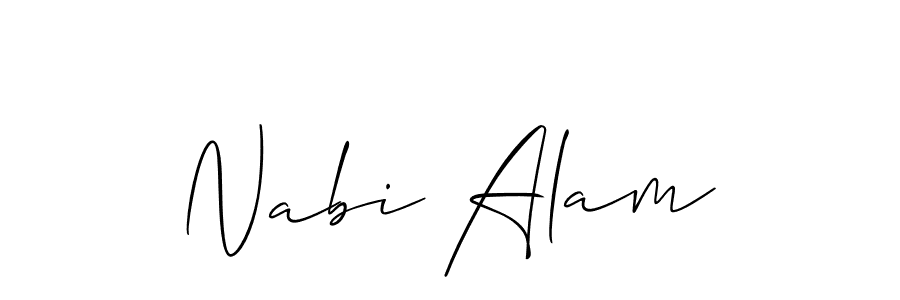 Create a beautiful signature design for name Nabi Alam. With this signature (Allison_Script) fonts, you can make a handwritten signature for free. Nabi Alam signature style 2 images and pictures png