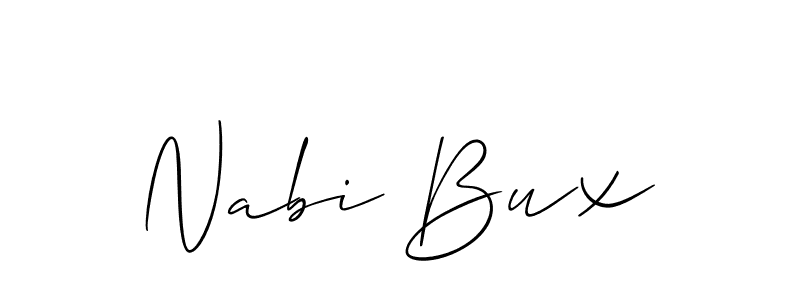 Also You can easily find your signature by using the search form. We will create Nabi Bux name handwritten signature images for you free of cost using Allison_Script sign style. Nabi Bux signature style 2 images and pictures png