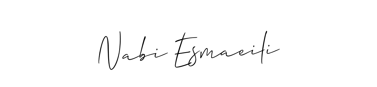 It looks lik you need a new signature style for name Nabi Esmaeili. Design unique handwritten (Allison_Script) signature with our free signature maker in just a few clicks. Nabi Esmaeili signature style 2 images and pictures png