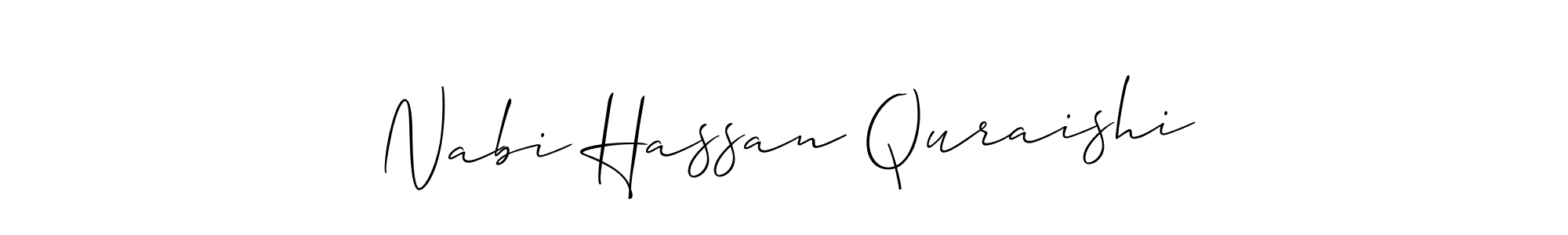 How to make Nabi Hassan Quraishi name signature. Use Allison_Script style for creating short signs online. This is the latest handwritten sign. Nabi Hassan Quraishi signature style 2 images and pictures png
