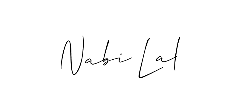 The best way (Allison_Script) to make a short signature is to pick only two or three words in your name. The name Nabi Lal include a total of six letters. For converting this name. Nabi Lal signature style 2 images and pictures png