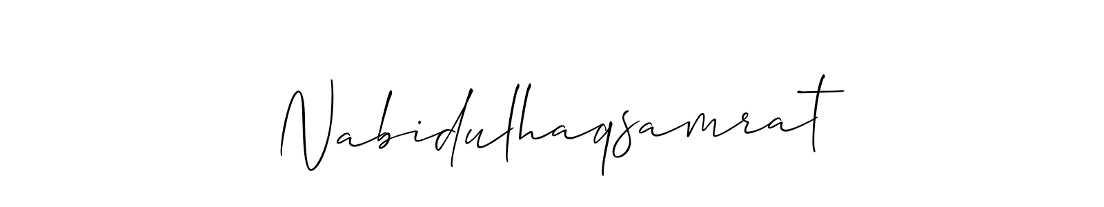 You should practise on your own different ways (Allison_Script) to write your name (Nabidulhaqsamrat) in signature. don't let someone else do it for you. Nabidulhaqsamrat signature style 2 images and pictures png