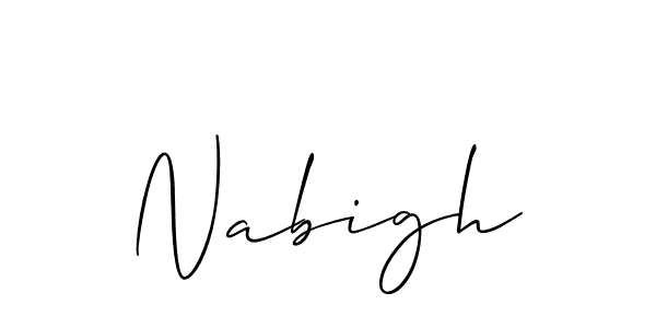 if you are searching for the best signature style for your name Nabigh. so please give up your signature search. here we have designed multiple signature styles  using Allison_Script. Nabigh signature style 2 images and pictures png