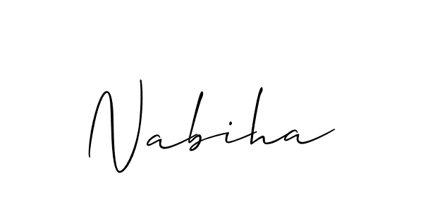 It looks lik you need a new signature style for name Nabiha. Design unique handwritten (Allison_Script) signature with our free signature maker in just a few clicks. Nabiha signature style 2 images and pictures png