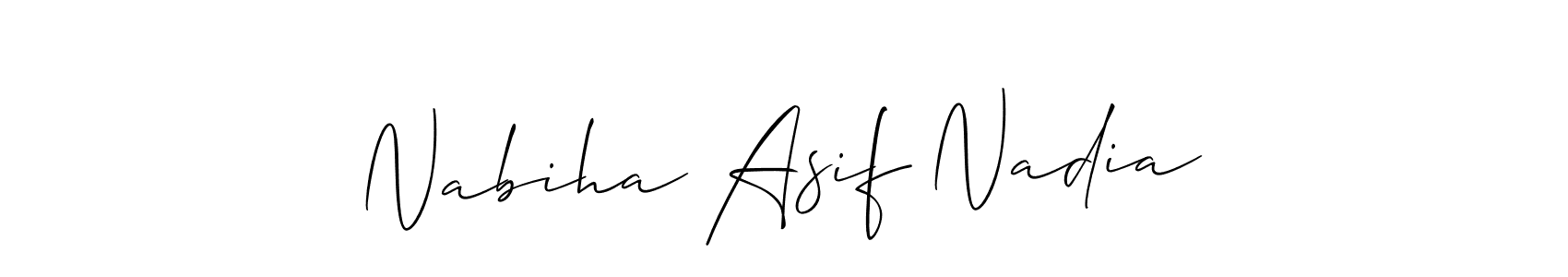 Also You can easily find your signature by using the search form. We will create Nabiha Asif Nadia name handwritten signature images for you free of cost using Allison_Script sign style. Nabiha Asif Nadia signature style 2 images and pictures png