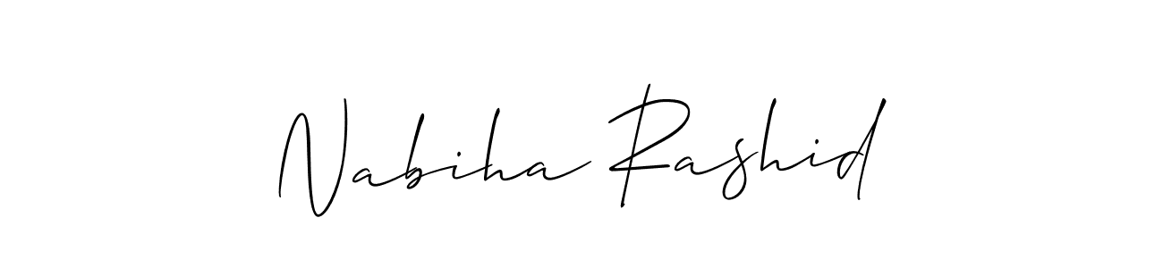 How to make Nabiha Rashid signature? Allison_Script is a professional autograph style. Create handwritten signature for Nabiha Rashid name. Nabiha Rashid signature style 2 images and pictures png