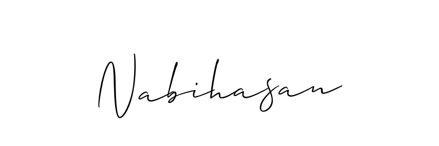 How to Draw Nabihasan signature style? Allison_Script is a latest design signature styles for name Nabihasan. Nabihasan signature style 2 images and pictures png