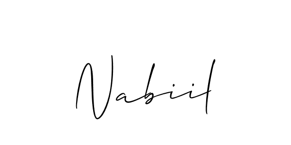 Similarly Allison_Script is the best handwritten signature design. Signature creator online .You can use it as an online autograph creator for name Nabiil. Nabiil signature style 2 images and pictures png