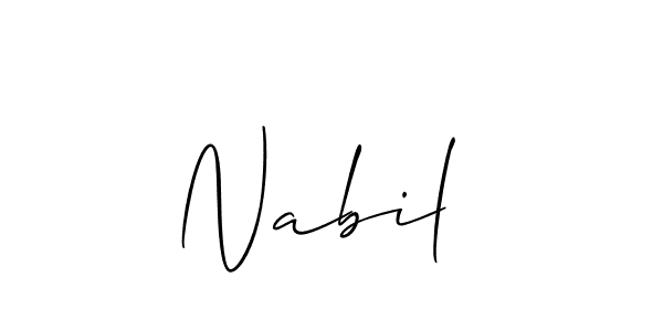 Create a beautiful signature design for name Nabil . With this signature (Allison_Script) fonts, you can make a handwritten signature for free. Nabil  signature style 2 images and pictures png