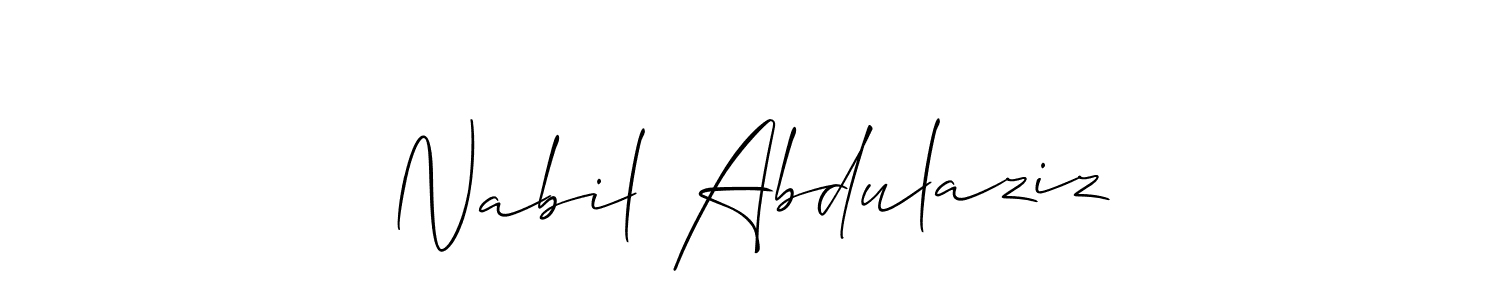 Similarly Allison_Script is the best handwritten signature design. Signature creator online .You can use it as an online autograph creator for name Nabil Abdulaziz. Nabil Abdulaziz signature style 2 images and pictures png