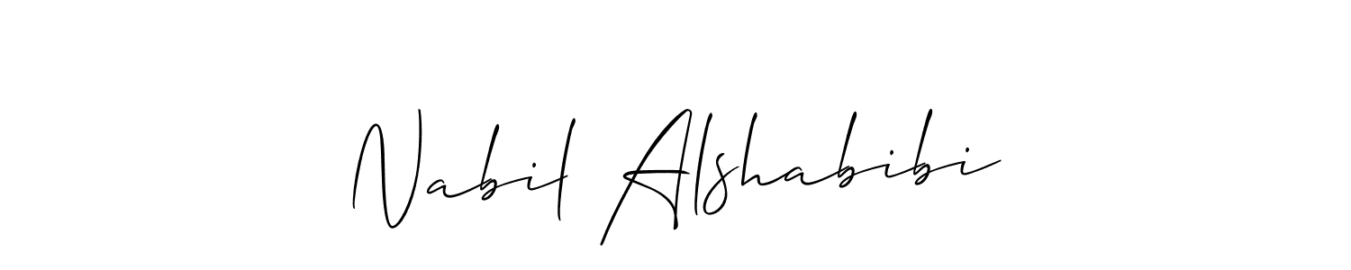 Also You can easily find your signature by using the search form. We will create Nabil Alshabibi name handwritten signature images for you free of cost using Allison_Script sign style. Nabil Alshabibi signature style 2 images and pictures png