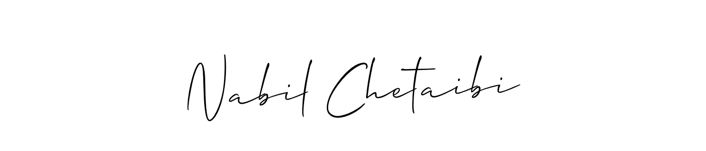 Make a short Nabil Chetaibi signature style. Manage your documents anywhere anytime using Allison_Script. Create and add eSignatures, submit forms, share and send files easily. Nabil Chetaibi signature style 2 images and pictures png