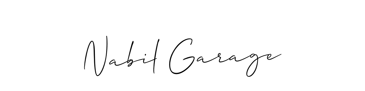 It looks lik you need a new signature style for name Nabil Garage. Design unique handwritten (Allison_Script) signature with our free signature maker in just a few clicks. Nabil Garage signature style 2 images and pictures png