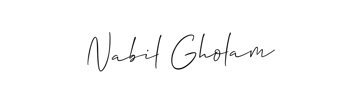 How to Draw Nabil Gholam signature style? Allison_Script is a latest design signature styles for name Nabil Gholam. Nabil Gholam signature style 2 images and pictures png