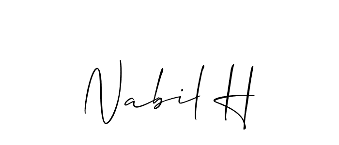 How to make Nabil H signature? Allison_Script is a professional autograph style. Create handwritten signature for Nabil H name. Nabil H signature style 2 images and pictures png