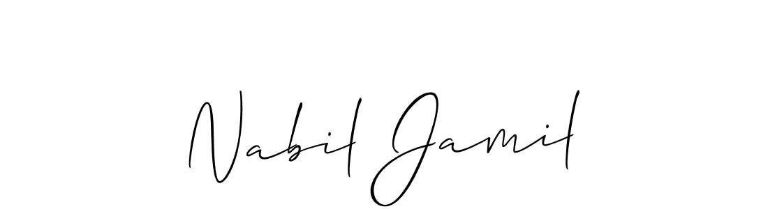 Also You can easily find your signature by using the search form. We will create Nabil Jamil name handwritten signature images for you free of cost using Allison_Script sign style. Nabil Jamil signature style 2 images and pictures png