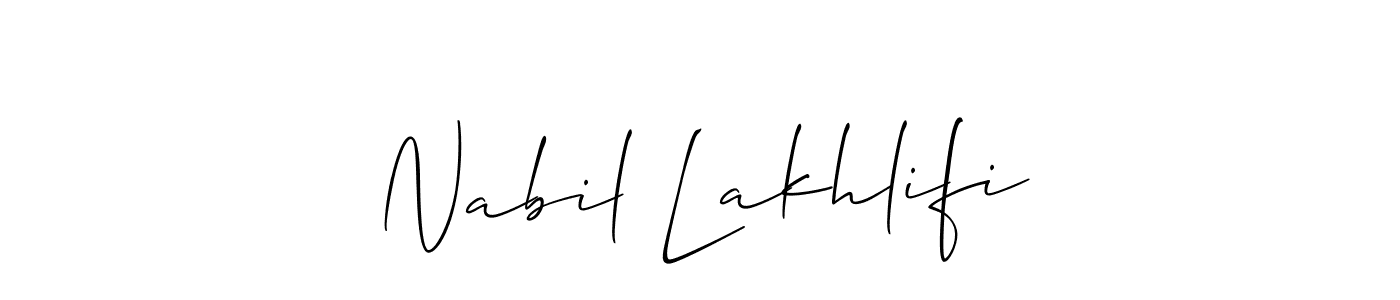 It looks lik you need a new signature style for name Nabil Lakhlifi. Design unique handwritten (Allison_Script) signature with our free signature maker in just a few clicks. Nabil Lakhlifi signature style 2 images and pictures png